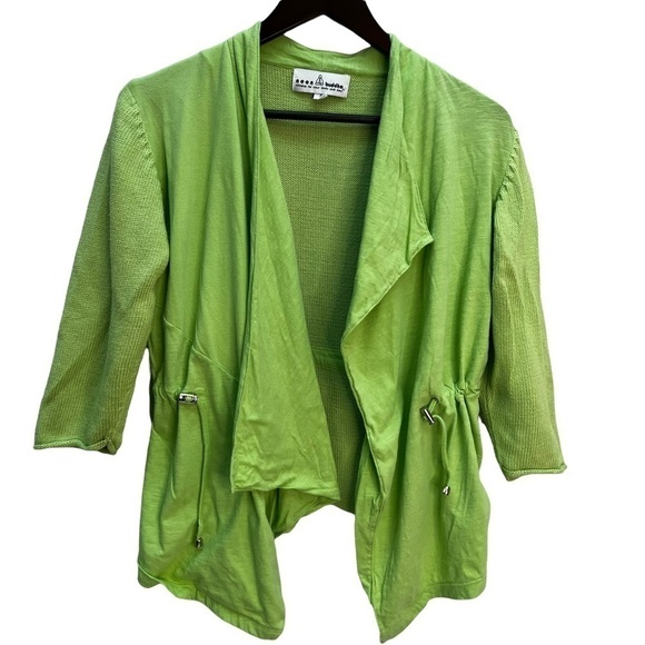 NEON Buddha💚Light Green Cotton Open Front Anorak Jacket Size S - Picture 1 of 9
